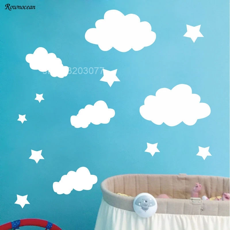 

Stars & Clouds Wall Decals Nursery Vinyl Wall Stickers for Baby Room Decoration kids wall decals DIY K516