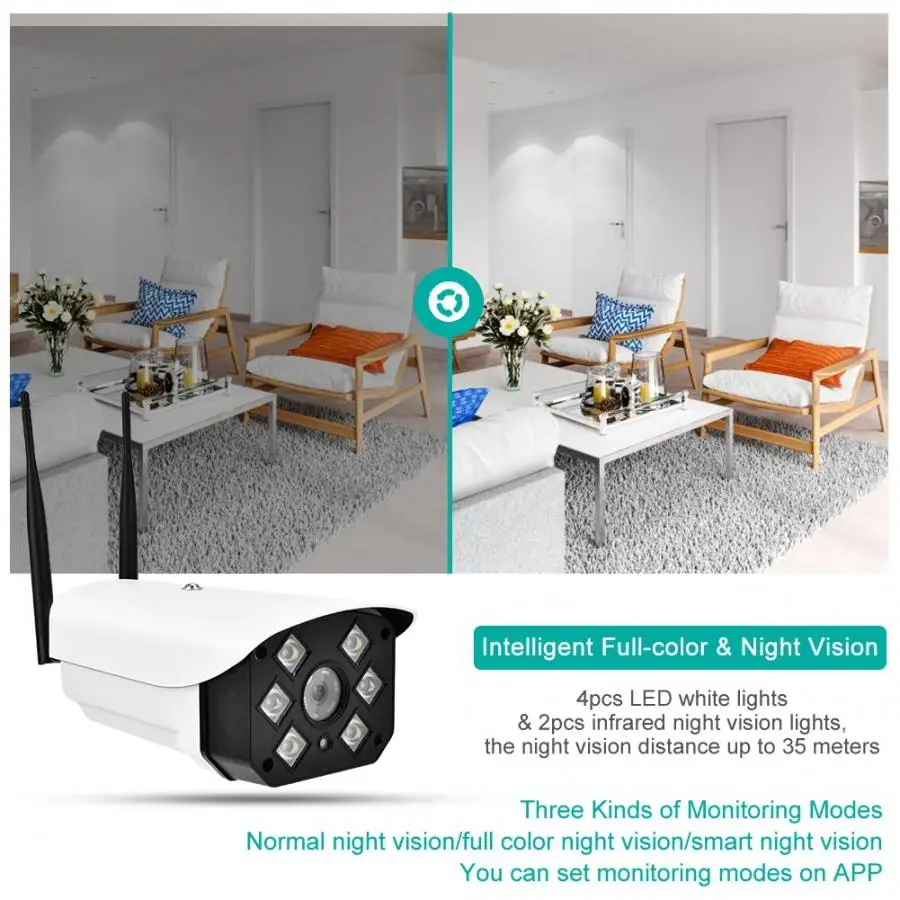 

Outdoor Waterproof WiFi Camera HD Full-color Power Off Continuous Video Record security camera