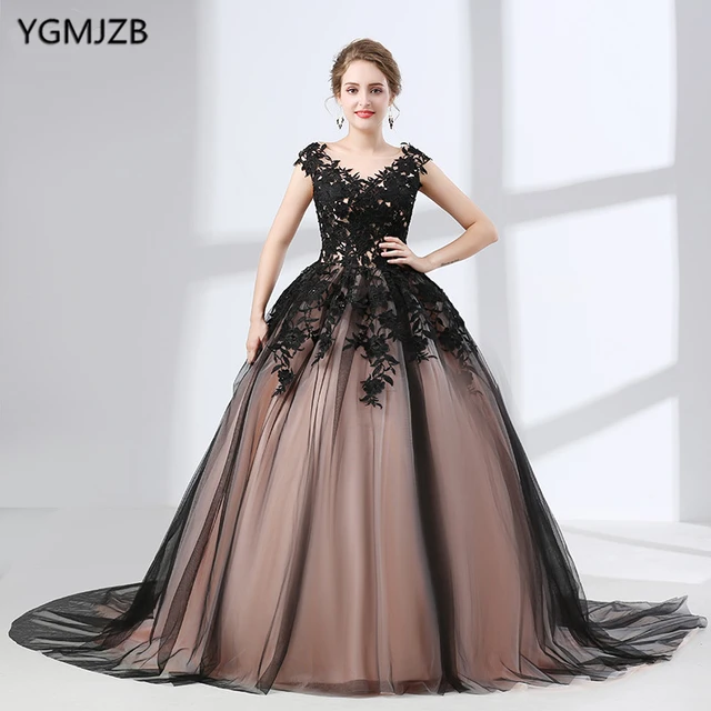 Arabic Style Evening Dresses Long Puffy 2018 New Arrival Ball Gown V