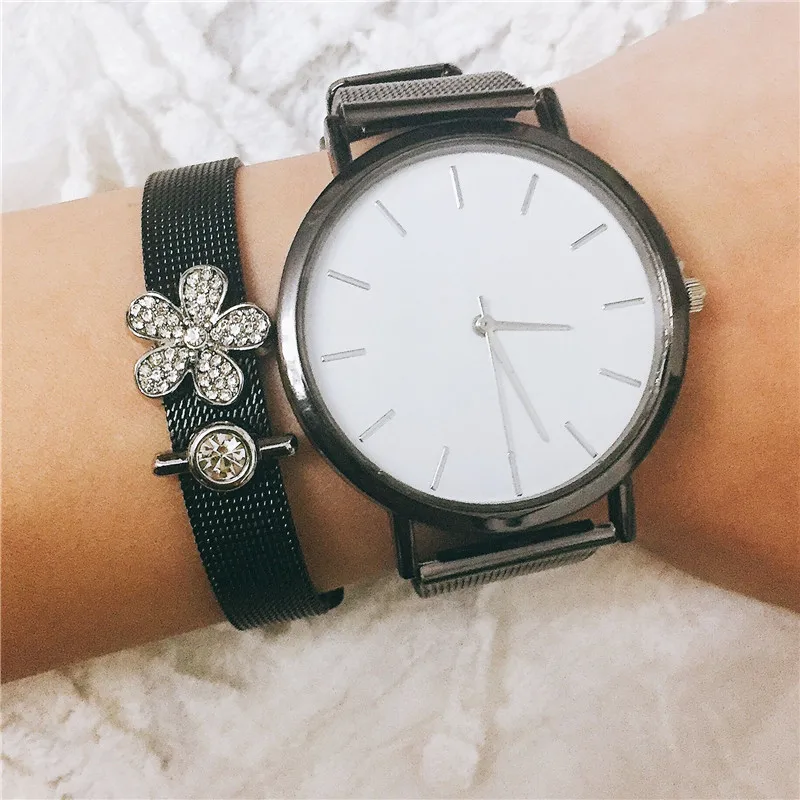 Vinnie Design Jewelry Stainless Steel Black Mesh Bracelet with Slide