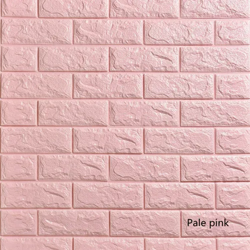 3D наклейки на стены DIY самоклеющиеся украшения для спальни полистирол кирпич для декора комнаты обои Декор стены Гостиная Наклейка на стену - Цвет: Розовый