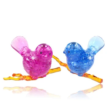 

DIY Funny Pisces Bird 3D Crystal Puzzles with color lights 50pcs best toys for children MAY16_35