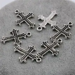 10 шт. Lucky Cross Kaddish интимные аксессуары Медь Металл DIY Свободные Поиск кулон цепочки и ожерелья для женщин ювелирных изделий Дизайн 17x24 мм