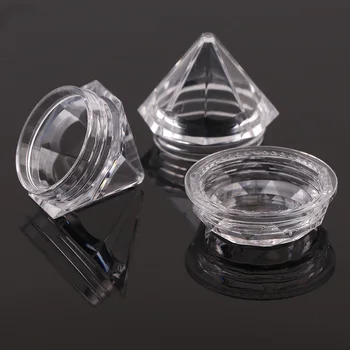 

10Pcs/set Plastic Transparent Diamond Cream Box Portable Travel Cream Bottle Women Jewelry Storage DIY Crystal Beads Boxes