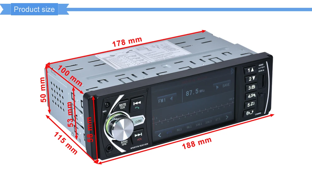 LTBFM 1 Din 4," Bluetooth In-dash 12 В радио автомобиля TF/USB/AUX/FM стерео MP5 плеер рулевое колесо управление Авто ленты Авторадио