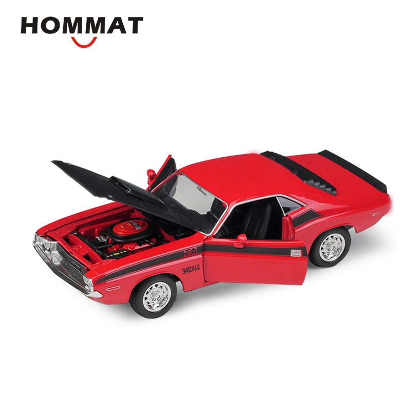 Hommate Simulation Welly 1:24 Scale 1970 Dodge Challenger T \ A Модель из сплава мышц литые игрушечные машинки Коллекционная модель автомобиля