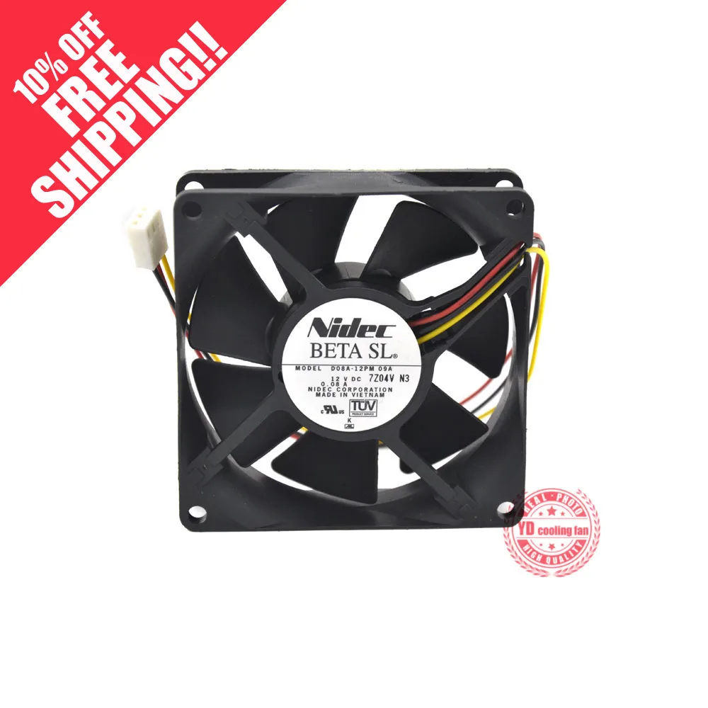 

Б/у охлаждающий вентилятор NIDEC D08A-12PM 12V 0.08A 8CM 8025