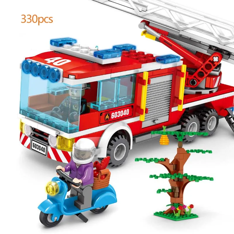 City Series Fire series fire ladder truck rescue Building Blocks Toy for Children Christmas gifts compatible legoings City