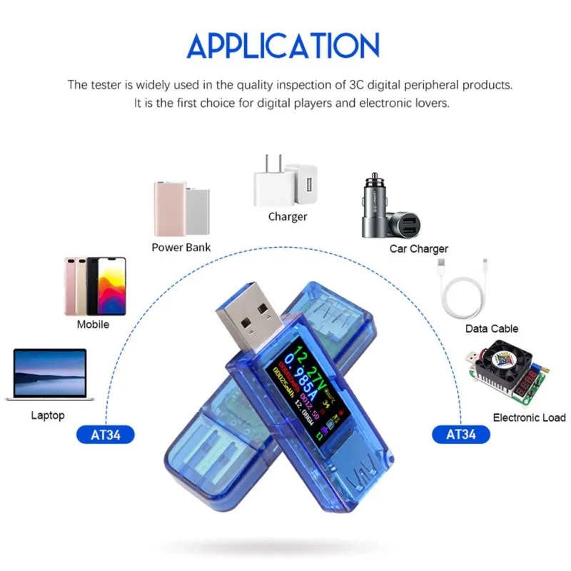 USB 3,0 цветной ЖК-Вольтметр Амперметр Напряжение измеритель тока мультиметр Зарядка батареи банк питания USB Тестер