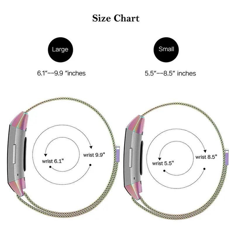 Магнитный с миланским плетением ремешок из нержавеющей стали для запасcharge 2 запасной браслет ремешок для Fitbit Charge 3 умный ремешок для часов