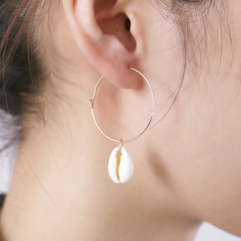 

Geometric Round Water Drop Silver Gold Color Zinc Alloy Trendy Romantic Women Hoop Earrings