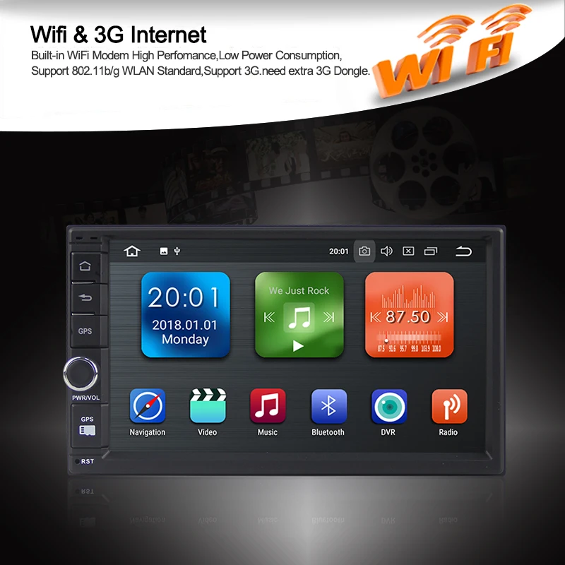 Clearance KSAOTU 7" DAB+ 4G Android 8.0 Car DVD Player SD GPS for Universal cars 4