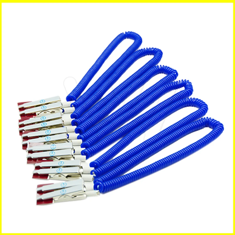 Dental Patient Bib Clips Chains Coil Napkin Holder Crocodile Clip Stretchy (4)