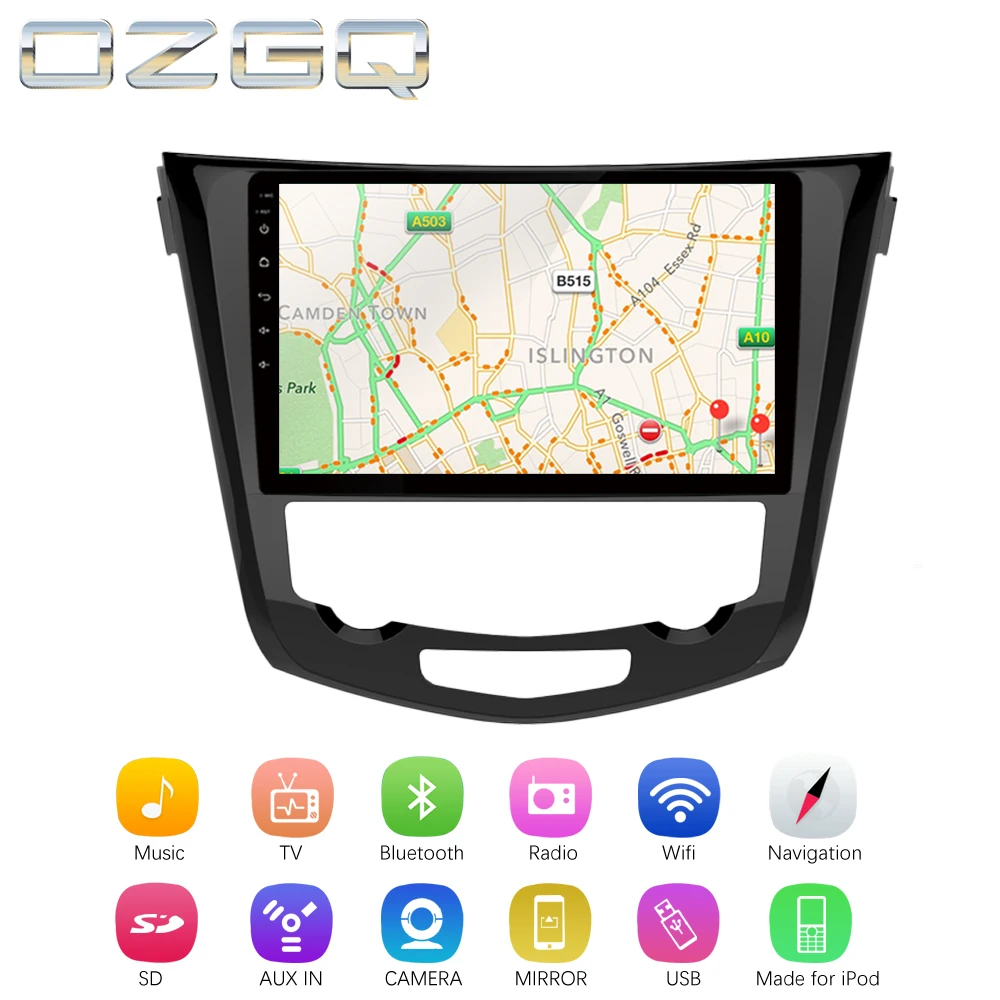 Excellent OZGQ Android 7.1 Car Player For Nissan Qashqai 2013~2018 Screen Auto GPS Navigation Bluetooth Radio TV Audio Video Music Stereo 2