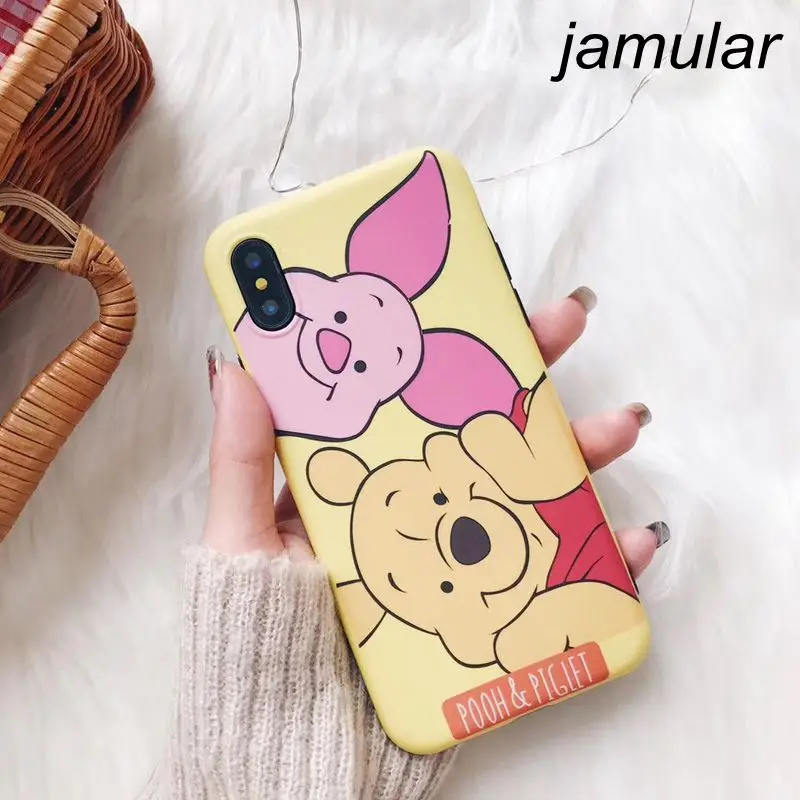 

JAMULAR Cute Cartoon Mickey Minnie Phone Case For Apple iPhone X XS MAX XR Soft TPU Back Cover For iPhone 7 8 6 6S Plus Coque