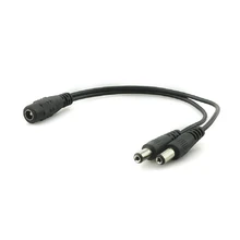 DC Power 1 Female to 2 Male Splitter 2.1*5.5mm 12V Pigtail Cable Plug Wire