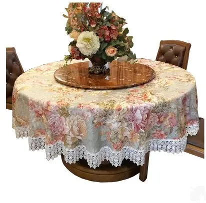 

European style garden round table cloth, cloth circular tablecloth, home coffee table cloth, broken flower bud, silk cloth, tabl