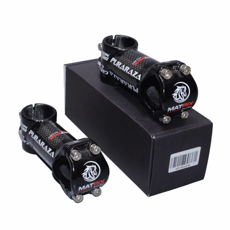 PuraRaza Carbon Handlebar Stem Road Bike 31.8mm Carbon Fiber+ Aluminum MTB Mountain Bicycle Stems 6 Degrees Cycling Parts (3)
