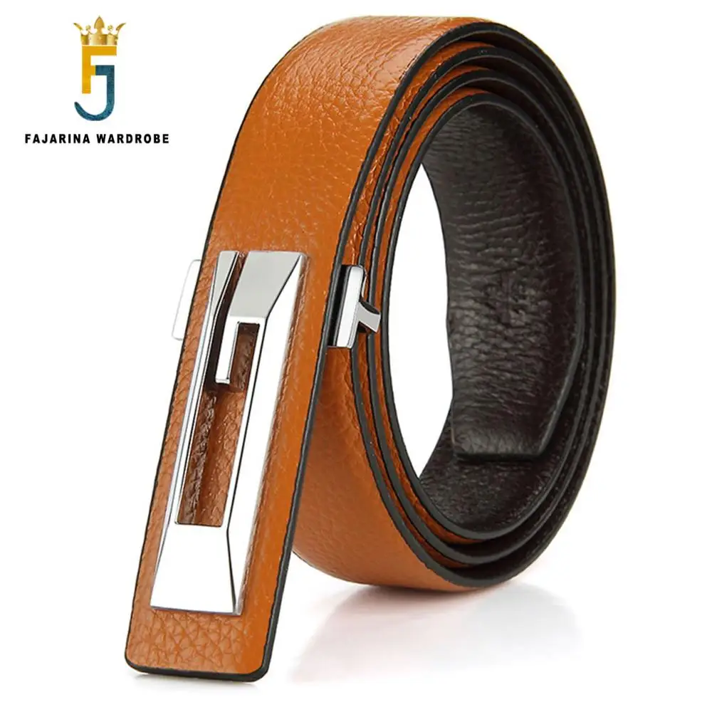 

FAJARINA Quality Cowhide 100% Cow Skin Leather Models Letter Buckle Belt Metal Smooth Styles Belts for Men & Women 30mm LUFJ100