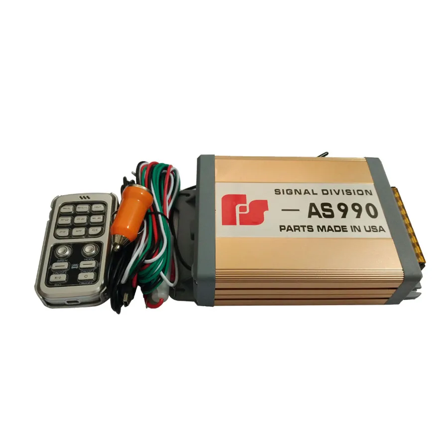 Car Electronic 200W Gold AS990 Police Siren Car Alarm Siren 18 Tone 12V Auto Horn Wireless Control Car Police Amplifier Only