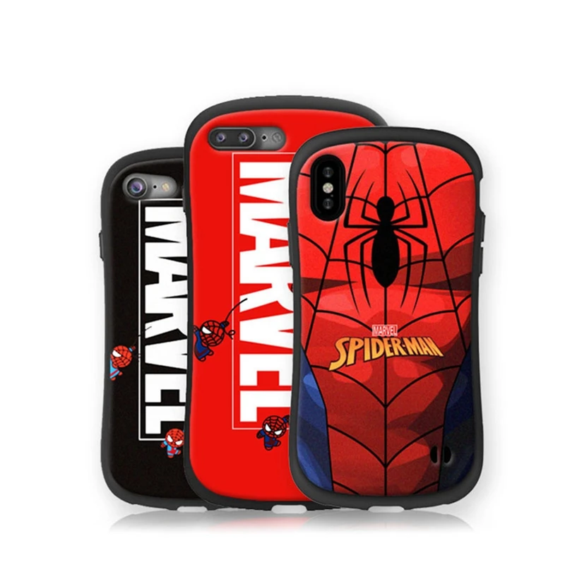 

Marvel Cute Phone Case For iphone 7 8 plus Case Coque Spiderman Soft Silicone Cover for iphone 6 6s X 6 plus 6splus xs max Case