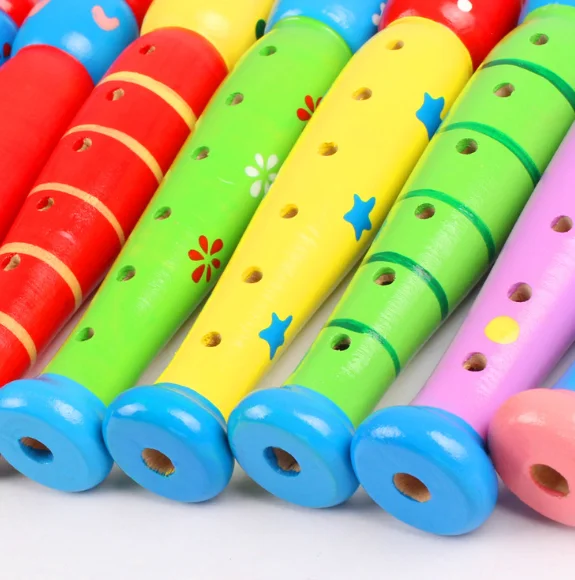 1 шт. милый пластиковый деревянный Piccolo FluteEarly обучающий музыкальный инструмент для детей музыкальная обучающая игрушка