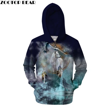 

Zipper Hoodies Men Zip Sweatshirt 3D Wolf Hoody Streatwear Tracksuit Funny Pullover Brand 6XL Winter Print Dropship ZOOTOPBEAR