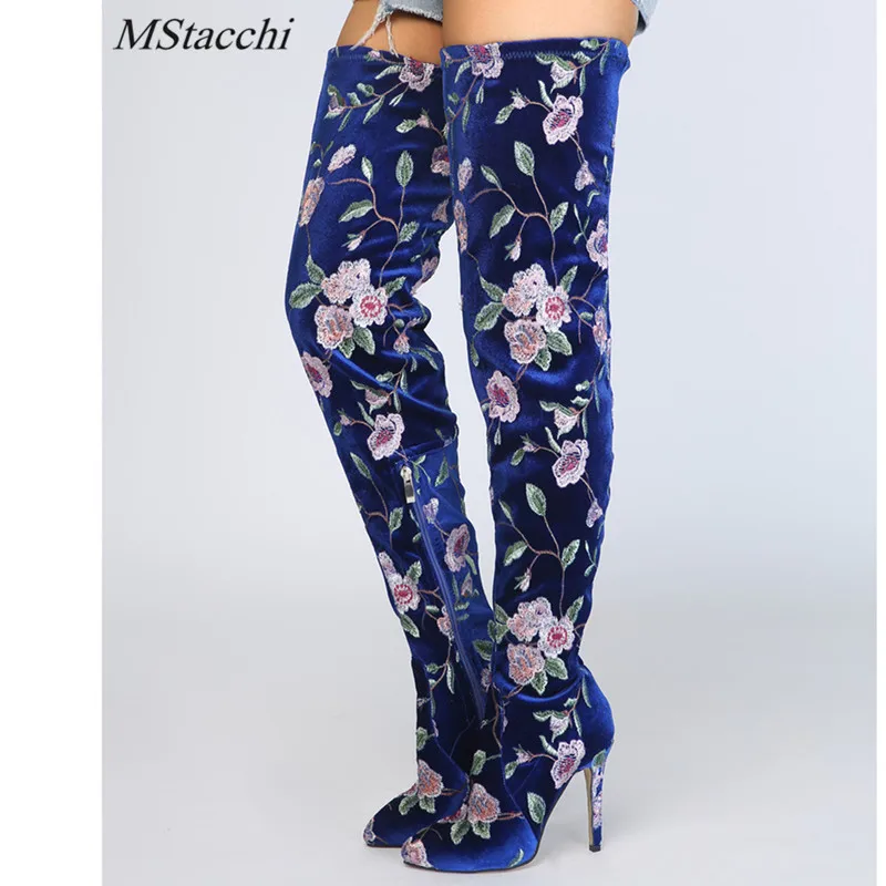 knee high floral boots