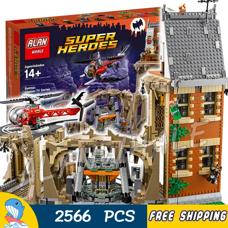 

2566pcs Super Heroes Batman Movie Classic TV Series Batcave Batcopter 07053 Model Building Blocks Toy Brick Compatible with Lego