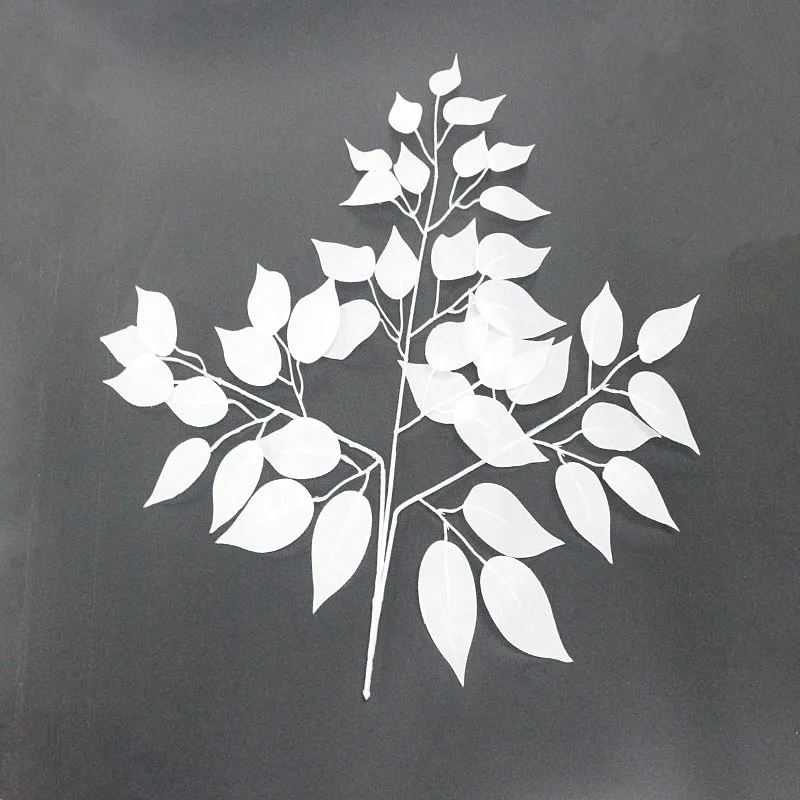 Flone Artificial Maple Leaf Branches Fake Maple Plant White Leaf Tree Branches Fake Flower Leaves Wedding Party Decor Plant  (5)