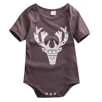 

Cute Deer Baby Girl Boy Cotton Clothes Romper Jumpsuit Outfits Clothing Short Sleeve O Neck Pullover Hot