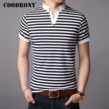 COODRONY, хлопковая футболка для мужчин, Srand воротник, короткий рукав, футболка для мужчин, летняя уличная одежда, повседневные мужские футболки, футболка Homme S95010