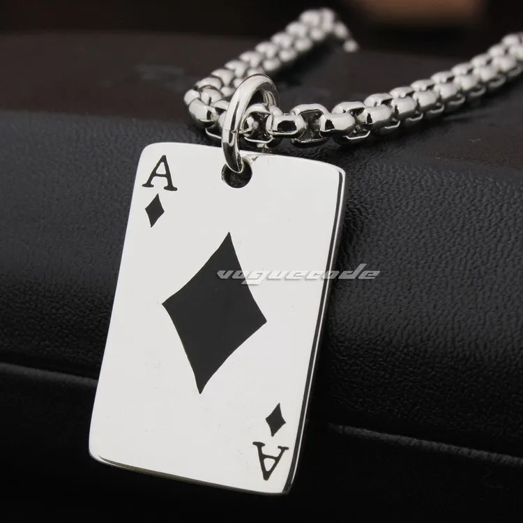 

Dog Tag Tarot Card Black Box A 925 Sterling Silver Pendant 8Q021A