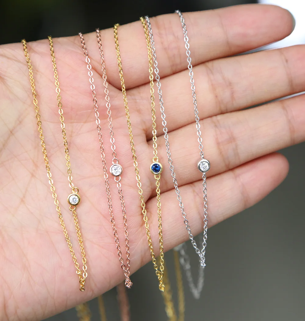 

Collier Sale Collares 2019 Trendy Chain Single Zircon 925 Silver Necklace Women Fashion Accessories Jewelry Wedding Choker