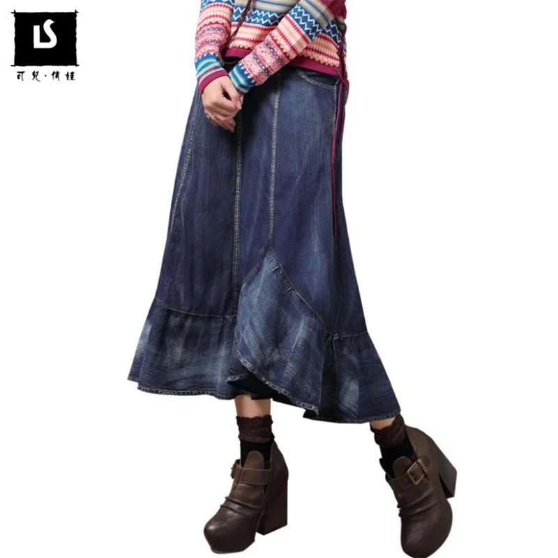 a brand denim skirt