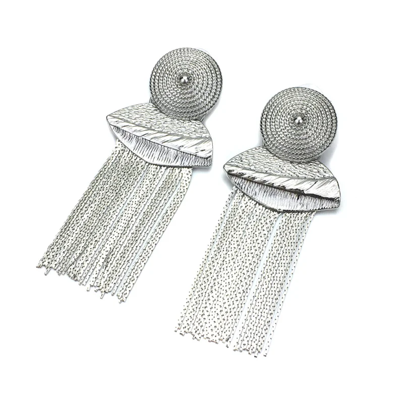 Геометрическая длинная цепь из сплава серьги с кисточками для женщин Этнические украшения в стиле "Бохо" массивные висячие серьги модный подарок UKMOC