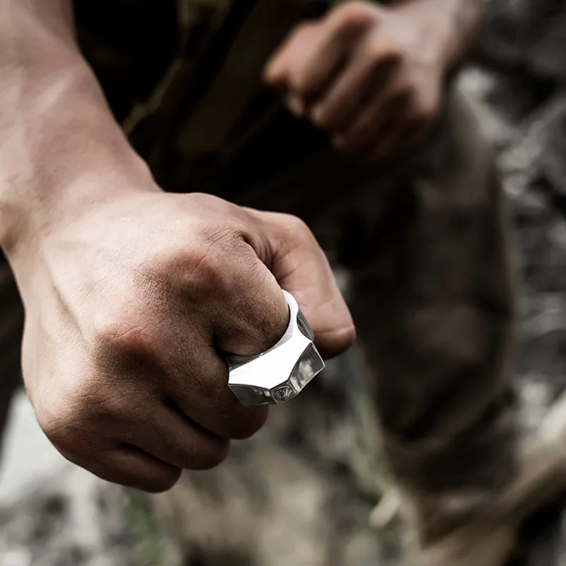 EDC вольфрамовое стальное кольцо для самозащиты ожерелье брелок кольцо унисекс безопасность Выживание анти-волк поставки палец кольцо дропшиппинг
