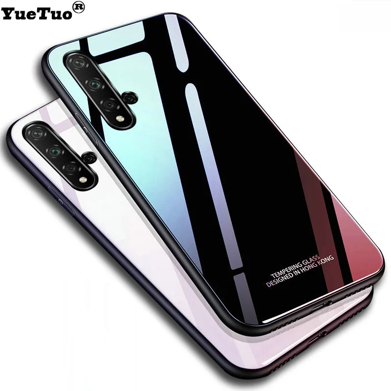 YueTuo Роскошный Жесткий стеклянный зеркальный чехол для huawei honor 20 pro lite 20i V20 view honor20