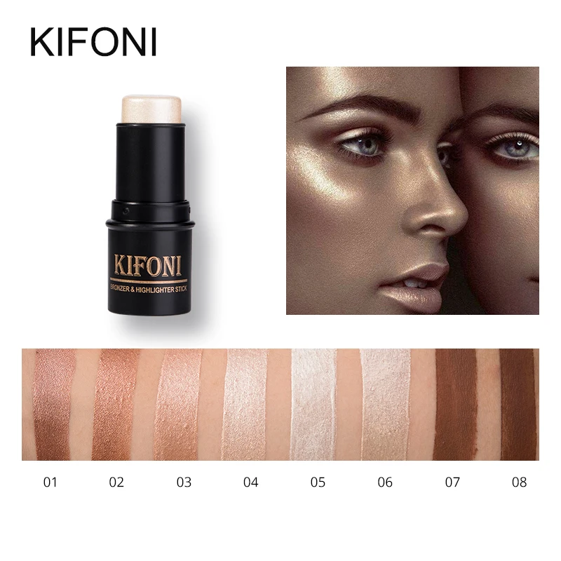 

KIFONI Brand 8 Colors Face 3D Contour Highlighter Bronzer Stick Makeup Pen Shimmer Brighten Skin Highlighting Concealer Cosmetic