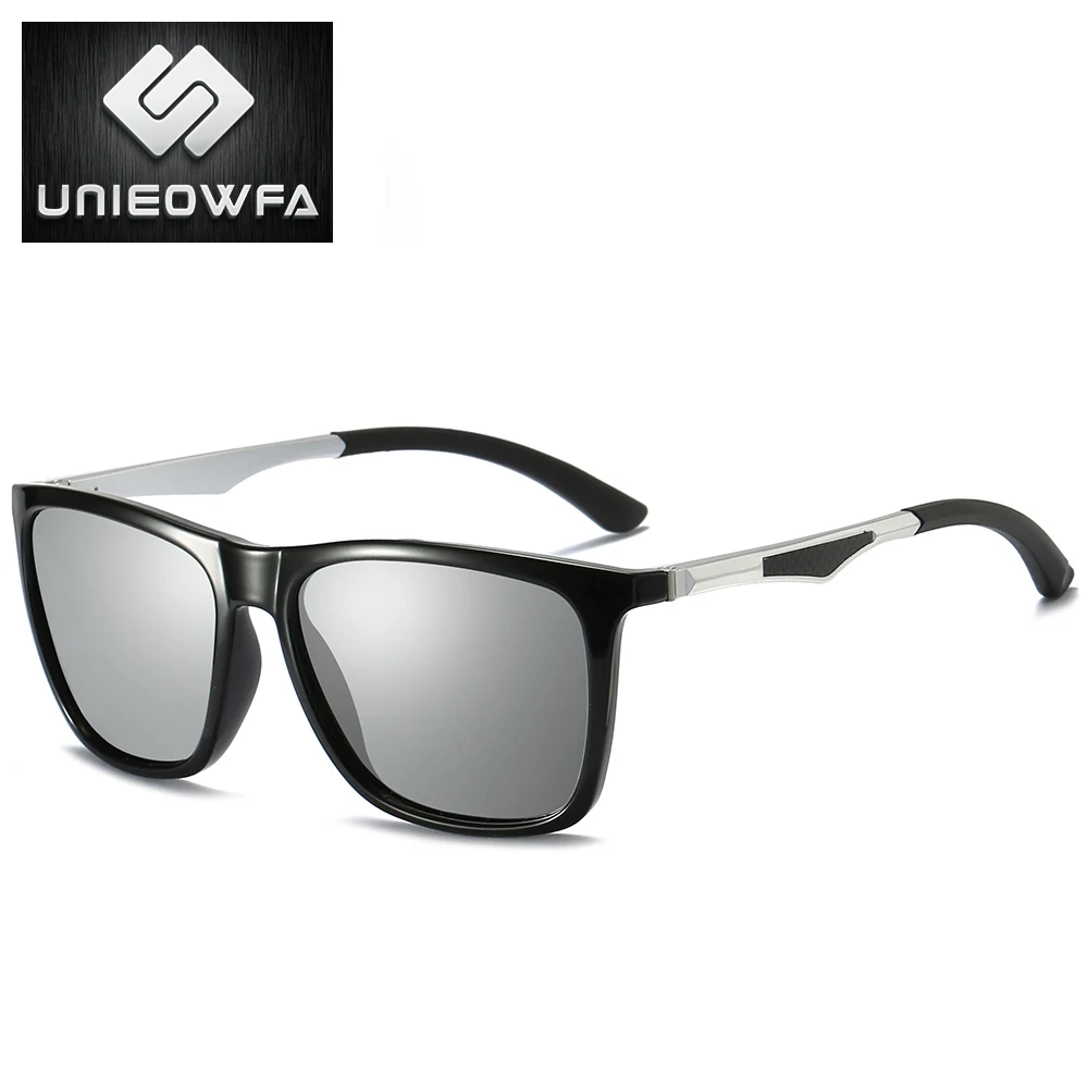 UNIEOWFA UV400 очки, поляризованные солнцезащитные очки для мужчин черный квадратный мужской вождения солнцезащитные очки для мужчин Polaroid линзы Оттенки для мужчин - Цвет линз: C5