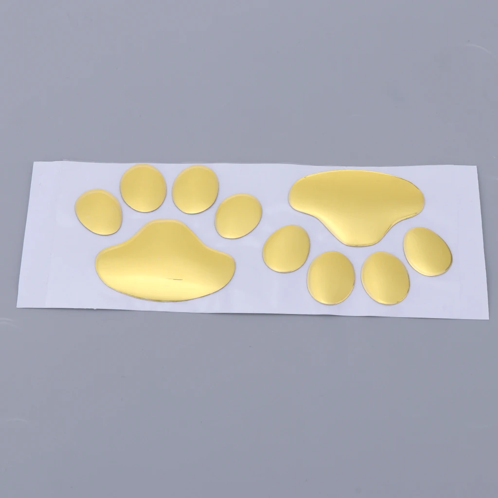 1 Pair 3D Animal Foot Print Car Window Bumper Body Decal Sticker Emblem