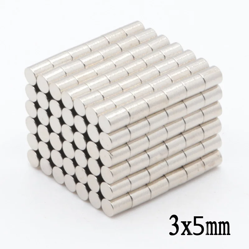 

500pcs 3x5mm N35 NdFeB Mini Super Strong Powerful Neodymium Magnet Round Rare Earth Permanent Magnets 3*5mm