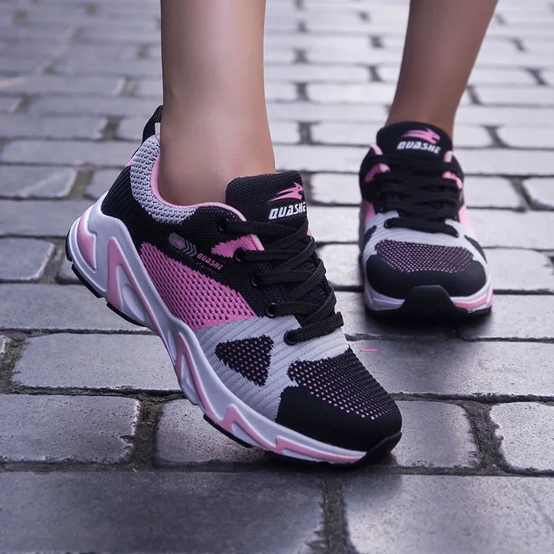 

Flying Knitting Women Sneakers Fashion Low Top Casual Shoes Trainers Women Mixed Color Breathable Sport Shoes Basket Femme XU010