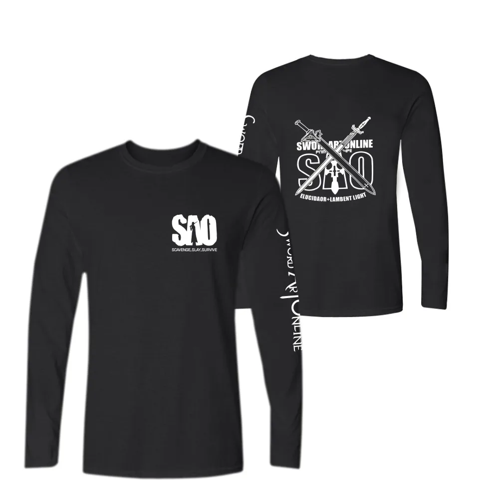 

Japanese Anime T-shirt Long Sleeve For Men Spring Autumn Tee Shirt Men Cotton Fashion Tshirt Men Sword Art Online T Shirt Men