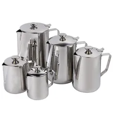 SEAAN Stainless Steel Pull Cup with Lid Fancy Tip Cup Coffee Pull Teapot Pull Flower Jar Milk Foam Cup Coffee Accessories SEAAN Stainless Steel Pull Cup with Lid Fancy Tip Cup Coffee Pull Teapot Pull Flower Jar Milk Foam Cup Coffee Accessories