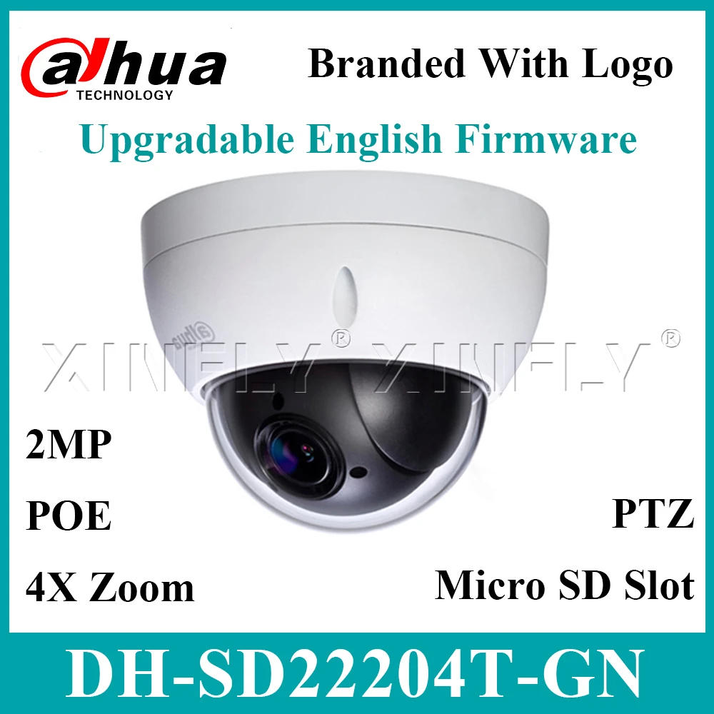 

Dahua Original SD22204T-GN IP Camera 2MP Network Mini PTZ Dome 4X Optical Zoom Support POE Camera SD22404T-GN SD49225T-HN