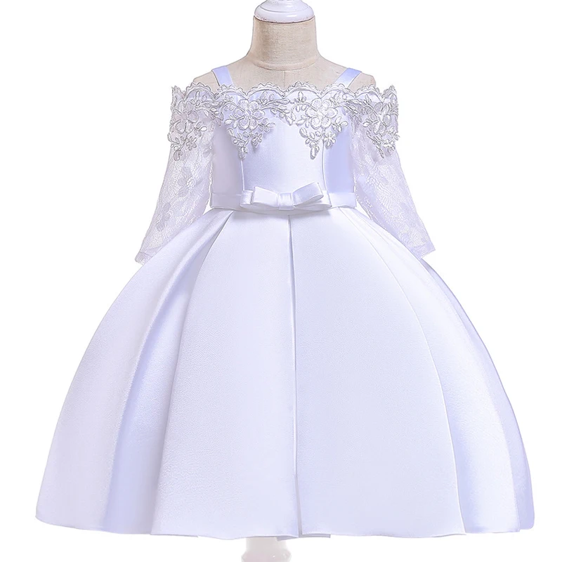 Коллекция года, зимний костюм с длинными рукавами платье с цветочным рисунком для девочек элегантные Детские платья принцессы для девочек, одежда Вечерние платья на свадьбу