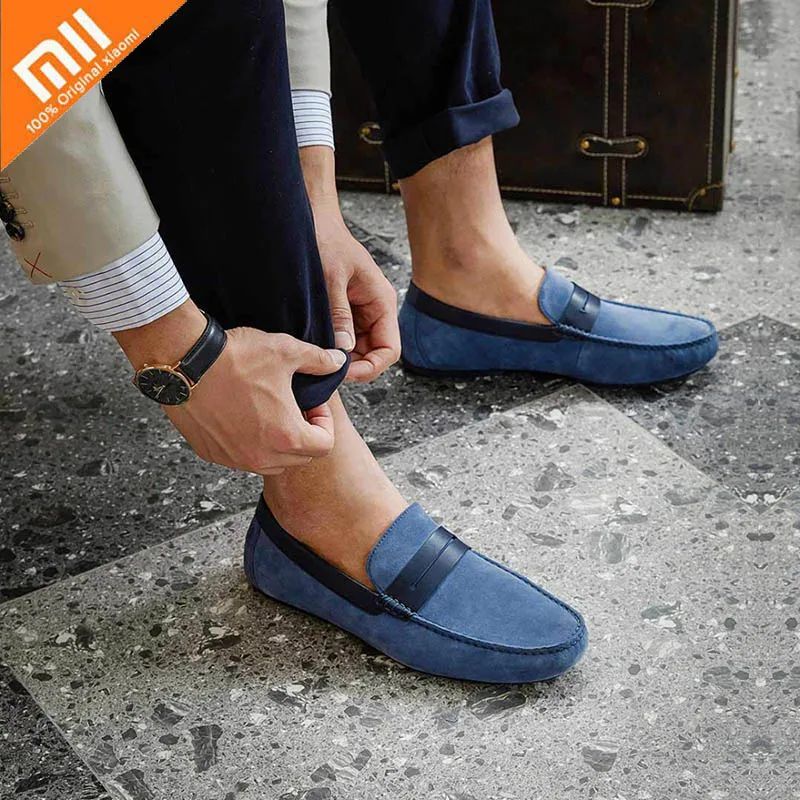  Original Xiaomi Men's Suede leather shoes Pig skin breathable Soft Qimian Elite Casual Comfortable 