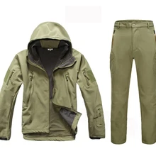 Верхняя одежда; Военная тактическая куртка+ брюки; TAD; Мужская водонепроницаемая ветрозащитная куртка; комплекты для охоты; камуфляжная армейская одежда; черный камуфляж