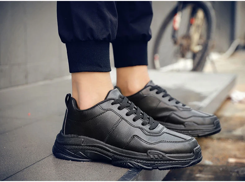 Mens Chunky Trainers Sneaker Winter PU Leather Men Sneakers Luxury Brand Black High Platform Sneakers Men Brand Shoes Classic  (7)